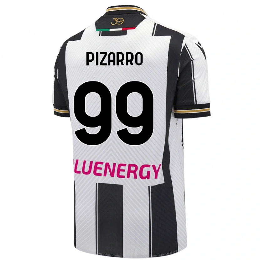 Danxen Mann Damián Pizarro #99 Hvit Svart Hjemmetrøye Drakt Trøye 2024/25 Skjorter T-Skjorte