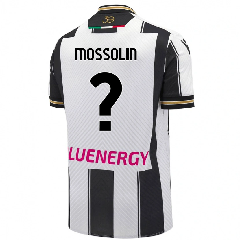Danxen Mann Lorenzo Mossolin #0 Hvit Svart Hjemmetrøye Drakt Trøye 2024/25 Skjorter T-Skjorte