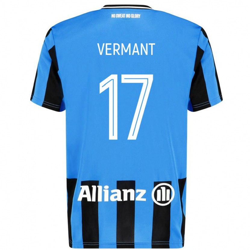 Danxen Mann Romeo Vermant #17 Himmelblå Svart Hjemmetrøye Drakt Trøye 2024/25 Skjorter T-Skjorte