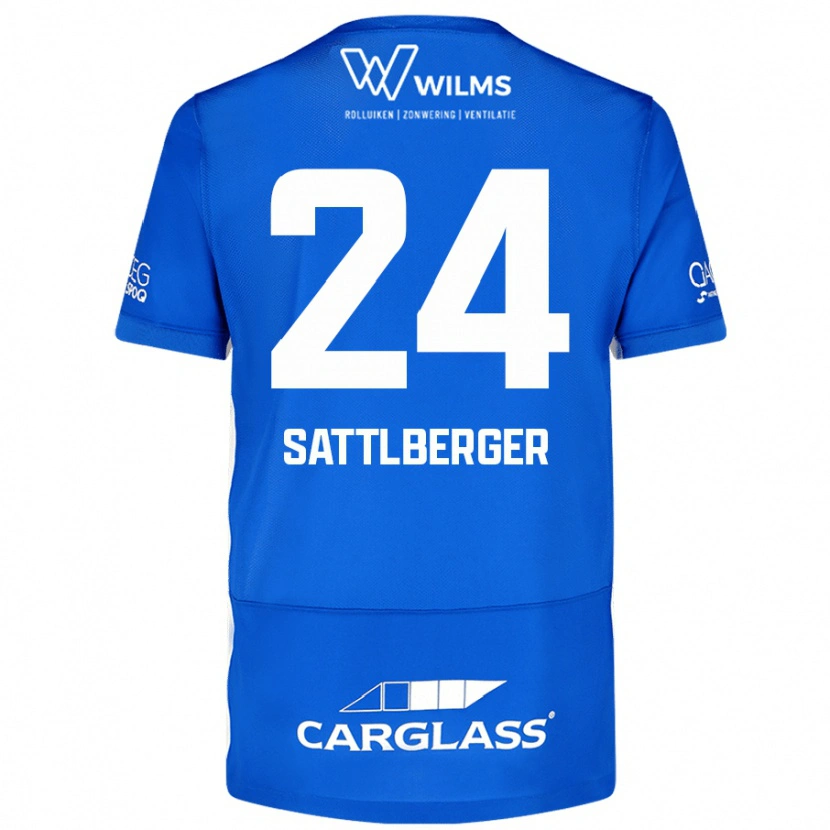 Danxen Mann Nikolas Sattlberger #24 Blå Hjemmetrøye Drakt Trøye 2024/25 Skjorter T-Skjorte