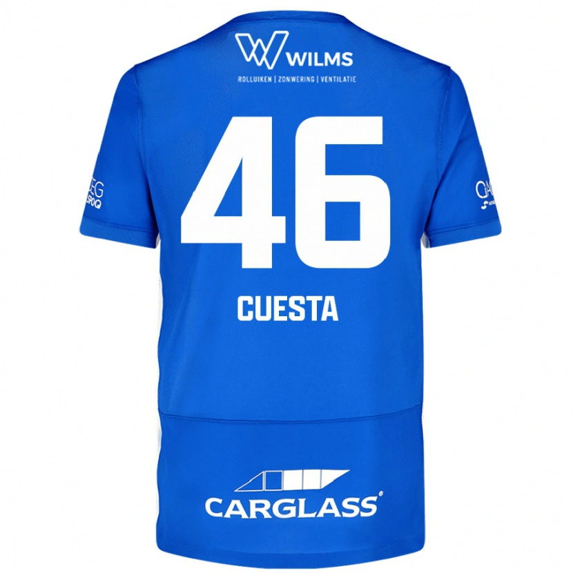 Danxen Mann Carlos Cuesta #46 Blå Hjemmetrøye Drakt Trøye 2024/25 Skjorter T-Skjorte