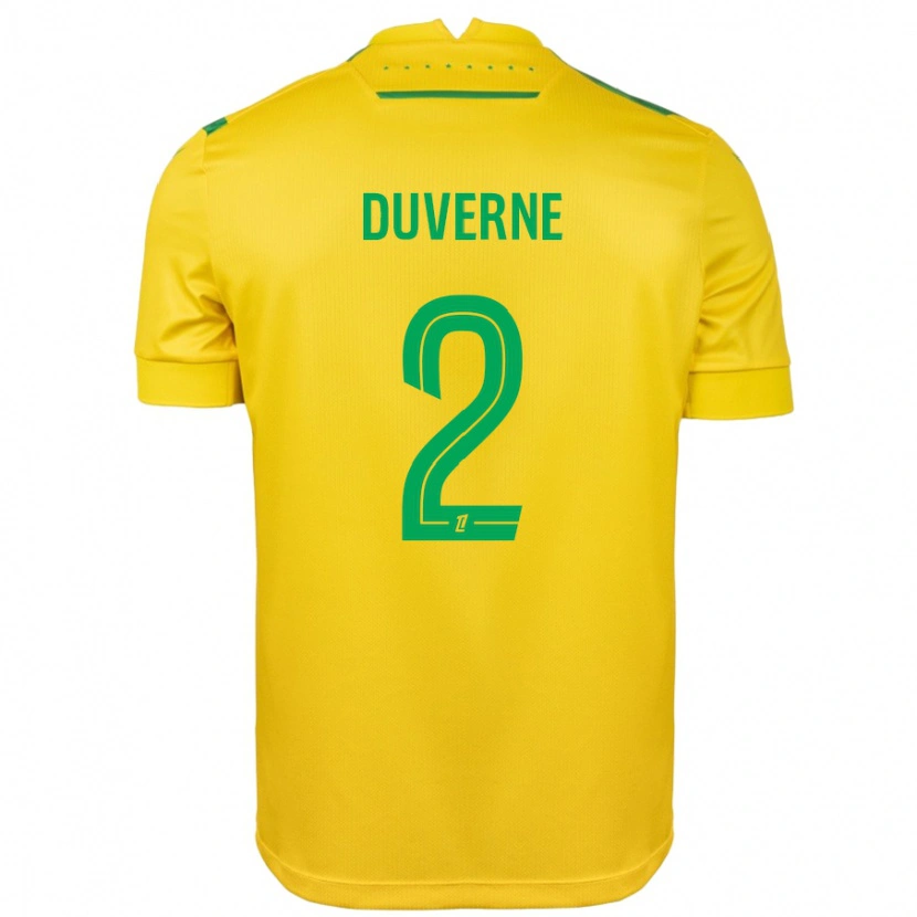 Danxen Mann Jean-Kévin Duverne #2 Gul Grønn Hjemmetrøye Drakt Trøye 2024/25 Skjorter T-Skjorte