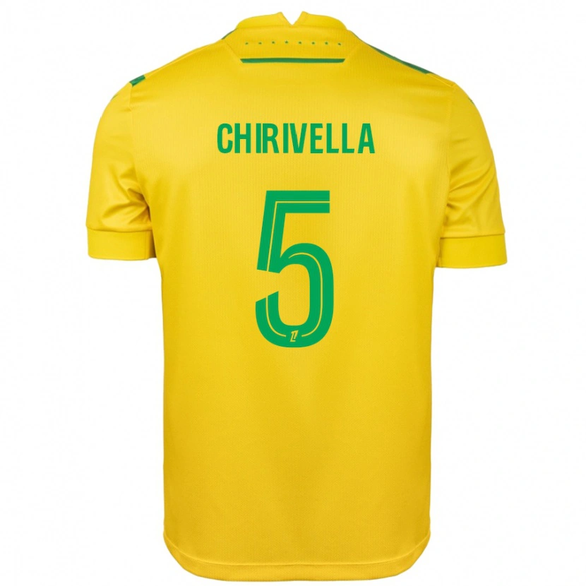 Danxen Mann Pedro Chirivella #5 Gul Grønn Hjemmetrøye Drakt Trøye 2024/25 Skjorter T-Skjorte