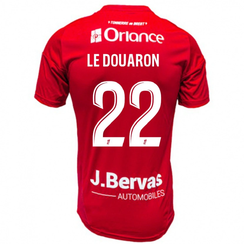 Danxen Mann Jérémy Le Douaron #22 Rød Hvit Hjemmetrøye Drakt Trøye 2024/25 Skjorter T-Skjorte