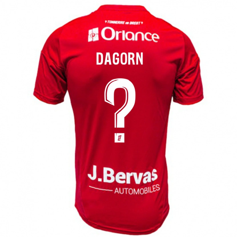Danxen Mann Maxime Dagorn #0 Rød Hvit Hjemmetrøye Drakt Trøye 2024/25 Skjorter T-Skjorte