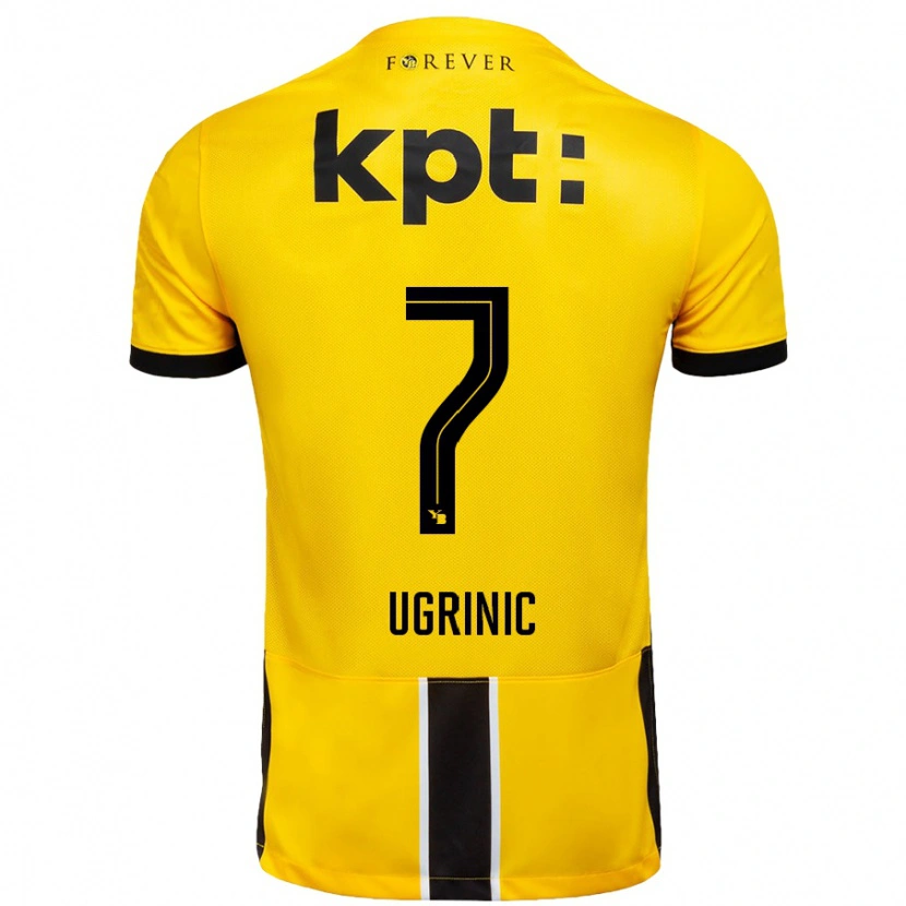 Danxen Mann Filip Ugrinic #7 Gul Svart Hjemmetrøye Drakt Trøye 2024/25 Skjorter T-Skjorte