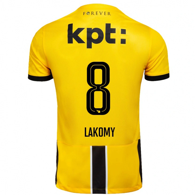 Danxen Mann Lukasz Lakomy #8 Gul Svart Hjemmetrøye Drakt Trøye 2024/25 Skjorter T-Skjorte