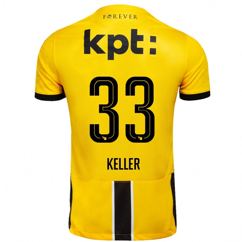 Danxen Mann Marvin Keller #33 Gul Svart Hjemmetrøye Drakt Trøye 2024/25 Skjorter T-Skjorte