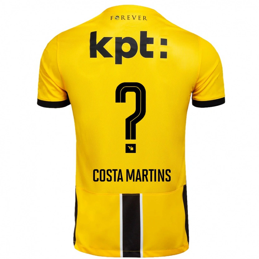 Danxen Mann Yvann Costa Martins #0 Gul Svart Hjemmetrøye Drakt Trøye 2024/25 Skjorter T-Skjorte