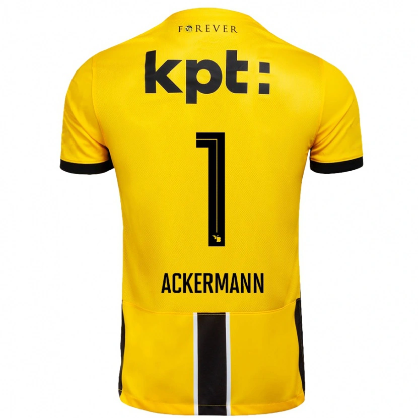 Danxen Mann Jara Ackermann #1 Gul Svart Hjemmetrøye Drakt Trøye 2024/25 Skjorter T-Skjorte