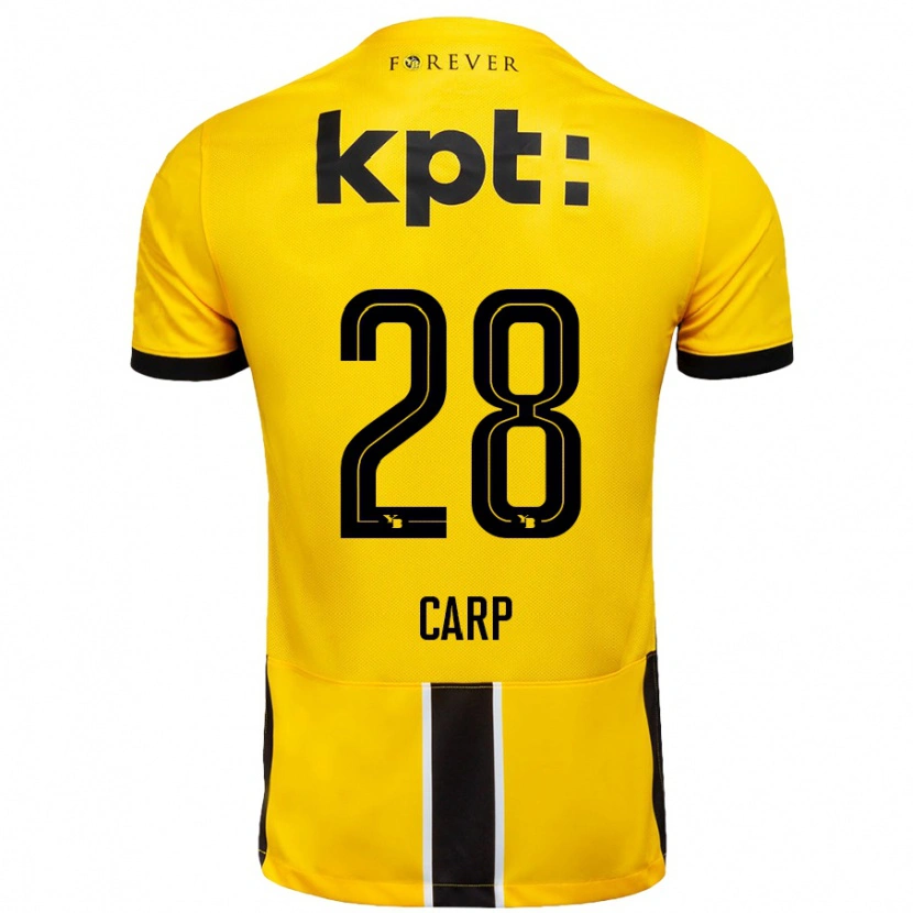 Danxen Mann Cristina Carp #28 Gul Svart Hjemmetrøye Drakt Trøye 2024/25 Skjorter T-Skjorte