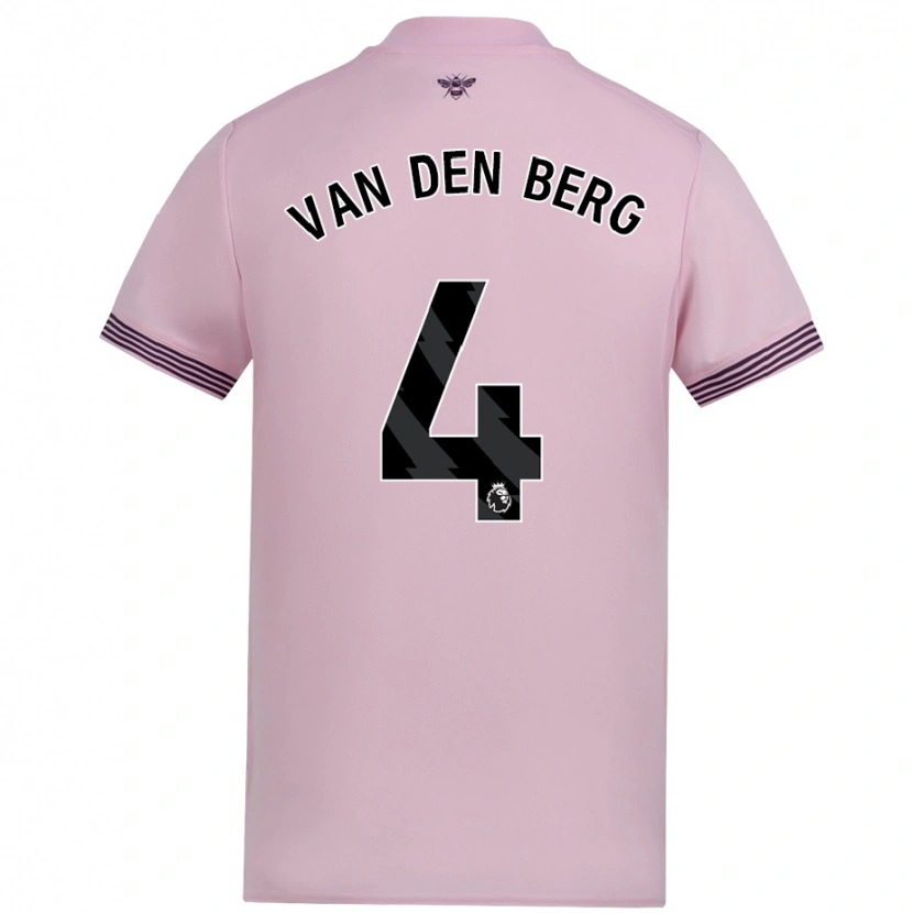 Danxen Mann Sepp Van Den Berg #4 Rosa Bortetrøye Drakt Trøye 2024/25 Skjorter T-Skjorte