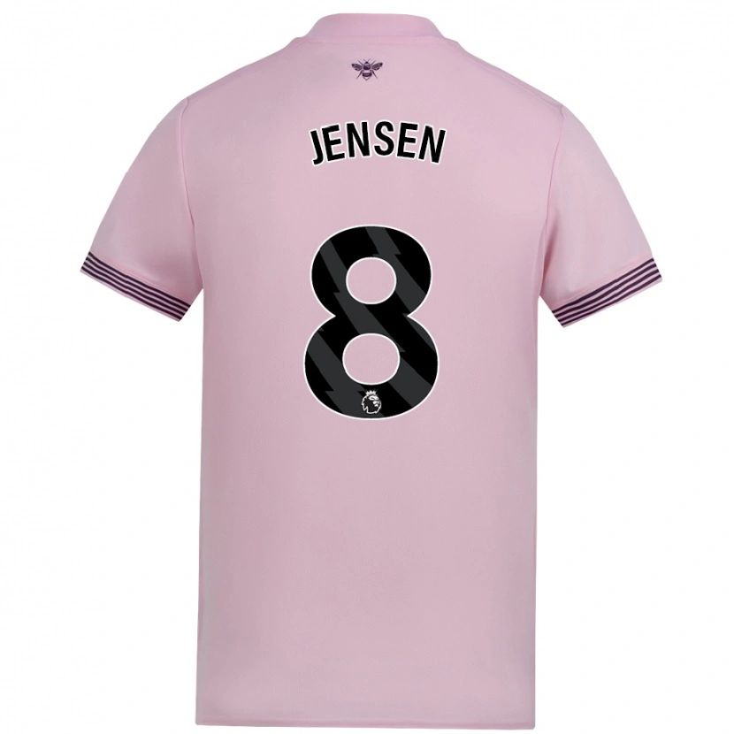 Danxen Mann Mathias Jensen #8 Rosa Bortetrøye Drakt Trøye 2024/25 Skjorter T-Skjorte