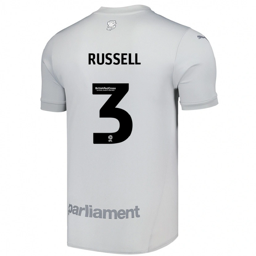Danxen Mann Jon Russell #3 Sølvgrå Bortetrøye Drakt Trøye 2024/25 Skjorter T-Skjorte