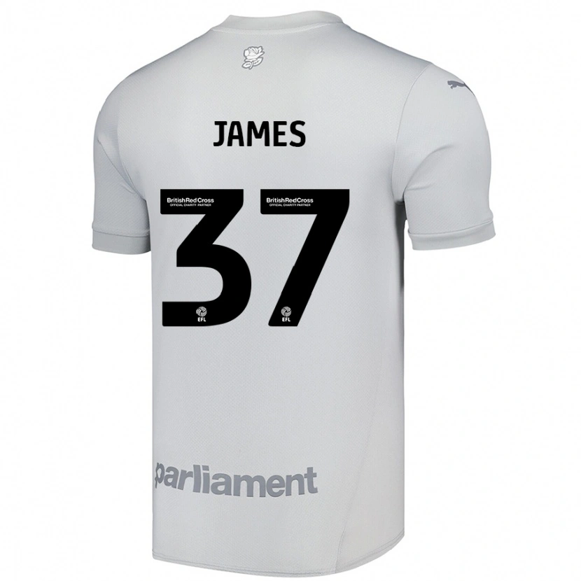 Danxen Mann Nathan James #37 Sølvgrå Bortetrøye Drakt Trøye 2024/25 Skjorter T-Skjorte