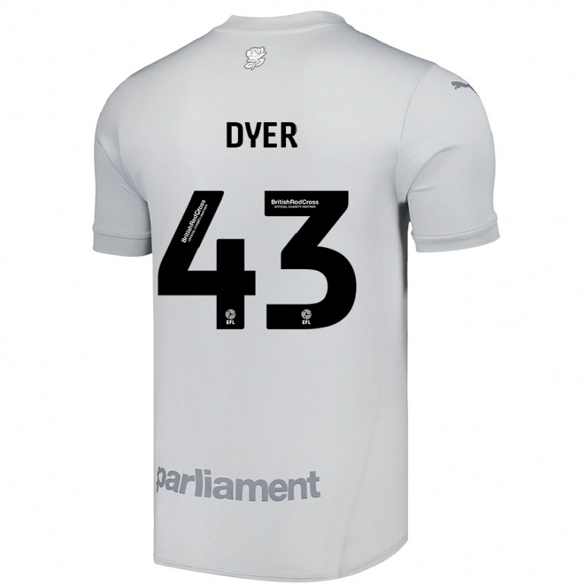 Danxen Mann Josiah Dyer #43 Sølvgrå Bortetrøye Drakt Trøye 2024/25 Skjorter T-Skjorte