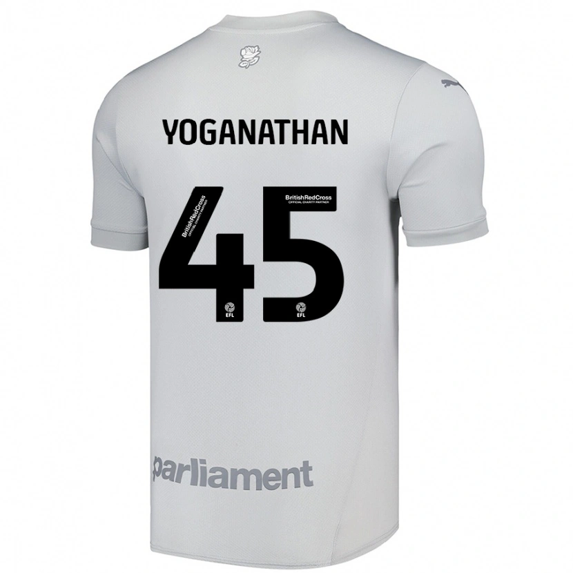 Danxen Mann Vimal Yoganathan #45 Sølvgrå Bortetrøye Drakt Trøye 2024/25 Skjorter T-Skjorte