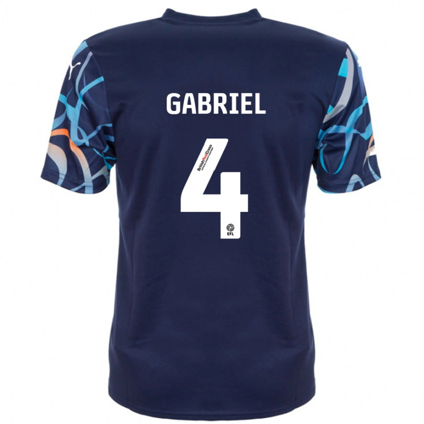 Danxen Mann Jordan Lawrence-Gabriel #4 Marineblå Bortetrøye Drakt Trøye 2024/25 Skjorter T-Skjorte