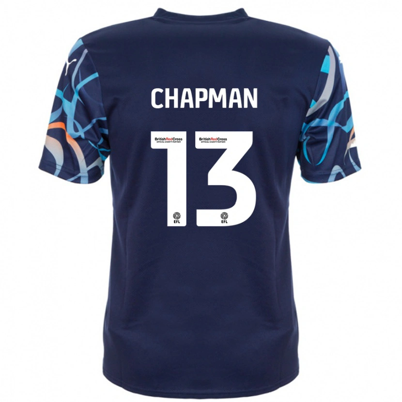 Danxen Mann Mackenzie Chapman #13 Marineblå Bortetrøye Drakt Trøye 2024/25 Skjorter T-Skjorte