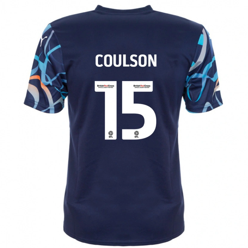 Danxen Mann Hayden Coulson #15 Marineblå Bortetrøye Drakt Trøye 2024/25 Skjorter T-Skjorte