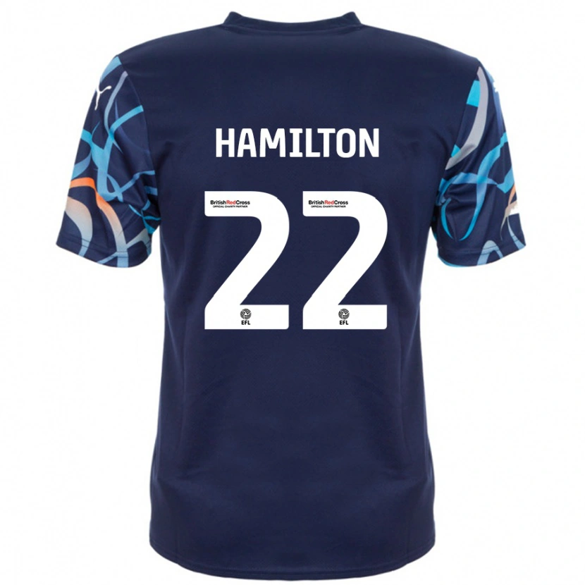 Danxen Mann Cj Hamilton #22 Marineblå Bortetrøye Drakt Trøye 2024/25 Skjorter T-Skjorte