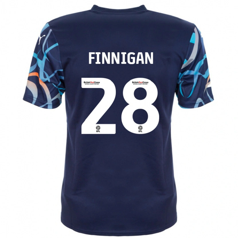 Danxen Mann Ryan Finnigan #28 Marineblå Bortetrøye Drakt Trøye 2024/25 Skjorter T-Skjorte