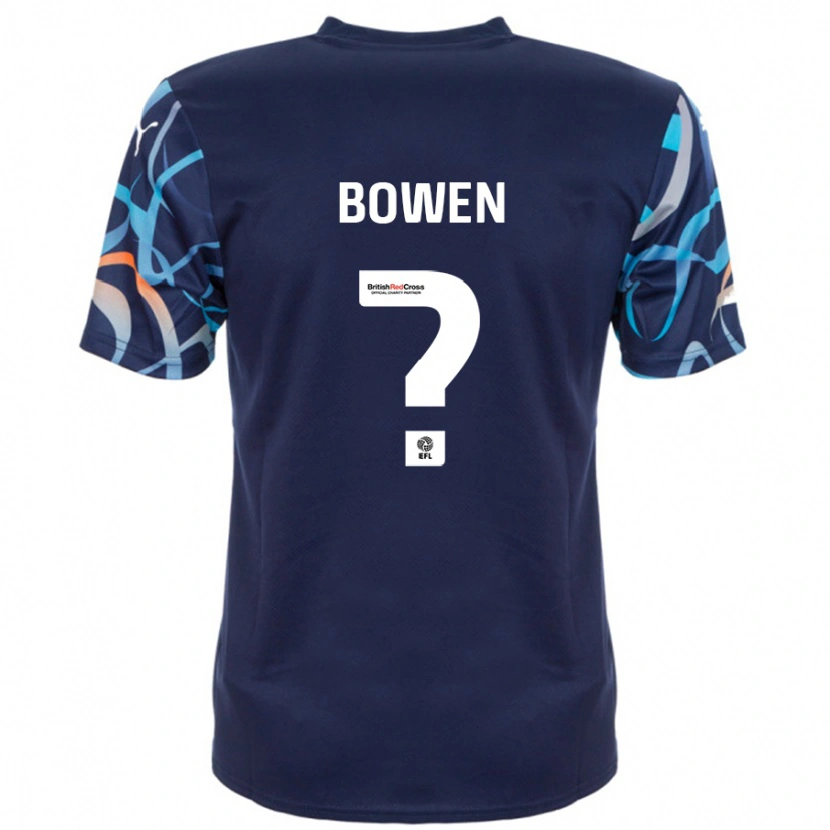 Danxen Mann Taylor Bowen #0 Marineblå Bortetrøye Drakt Trøye 2024/25 Skjorter T-Skjorte