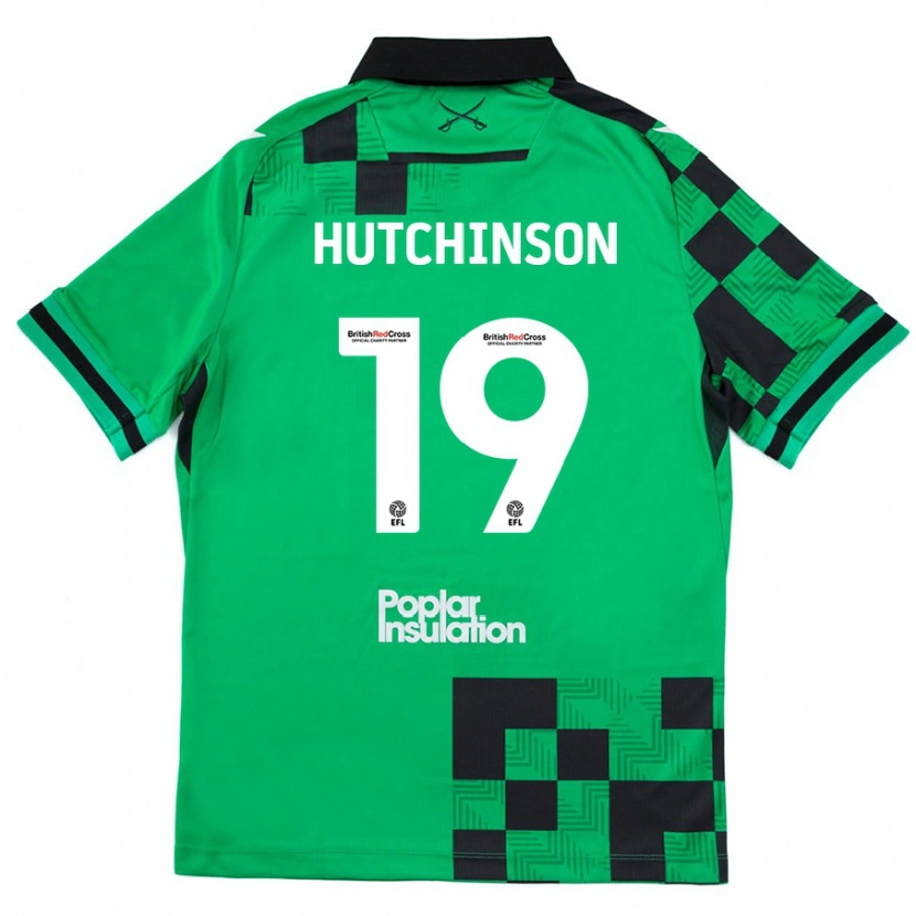 Danxen Mann Isaac Hutchinson #19 Grønn Svart Bortetrøye Drakt Trøye 2024/25 Skjorter T-Skjorte