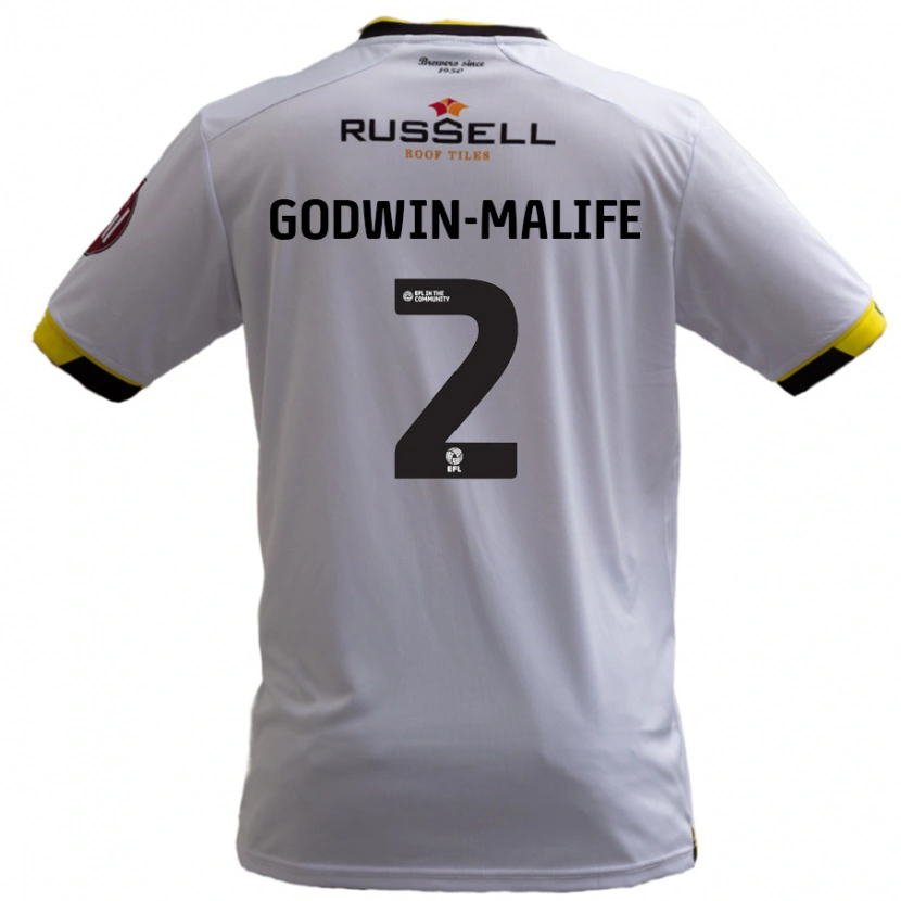 Danxen Mann Udoka Godwin-Malife #2 Hvit Bortetrøye Drakt Trøye 2024/25 Skjorter T-Skjorte