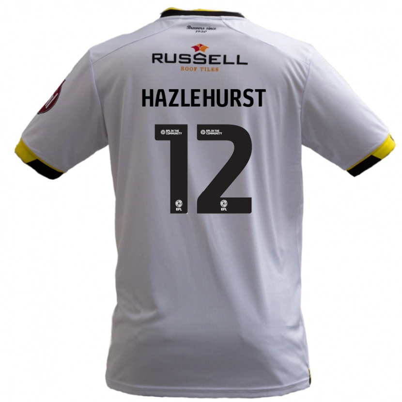 Danxen Mann Jack Hazlehurst #12 Hvit Bortetrøye Drakt Trøye 2024/25 Skjorter T-Skjorte