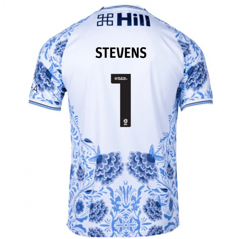 Danxen Mann Jack Stevens #1 Hvit Blå Bortetrøye Drakt Trøye 2024/25 Skjorter T-Skjorte