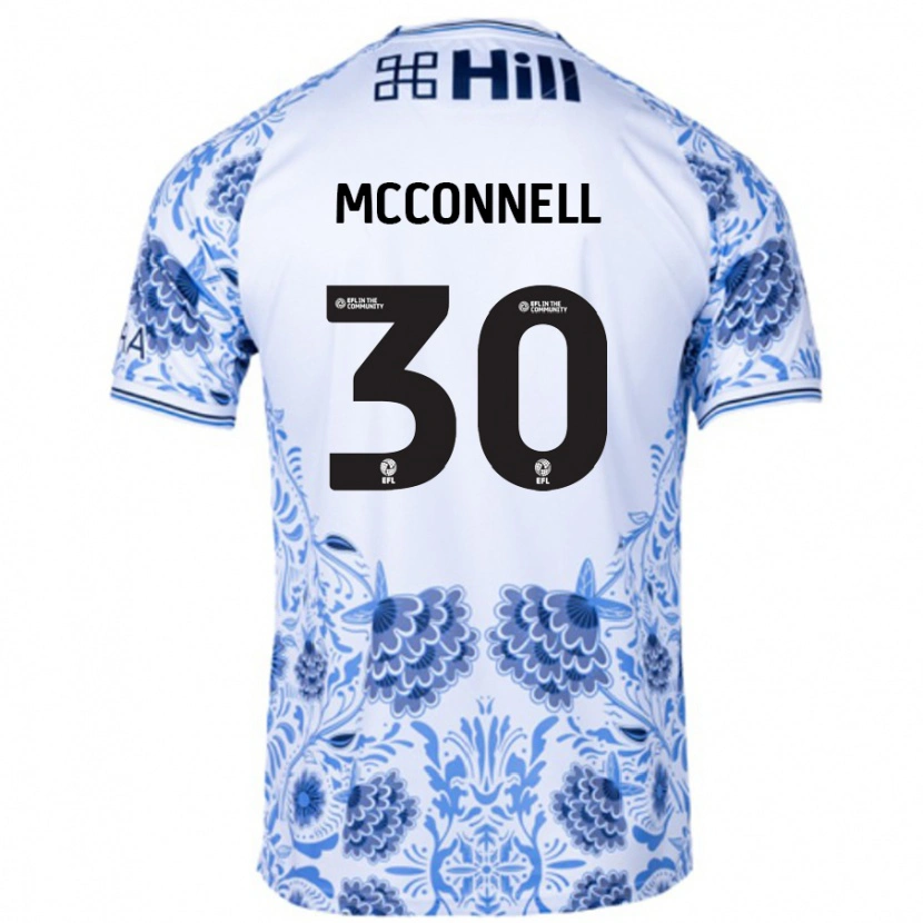 Danxen Mann Glenn Mcconnell #30 Hvit Blå Bortetrøye Drakt Trøye 2024/25 Skjorter T-Skjorte