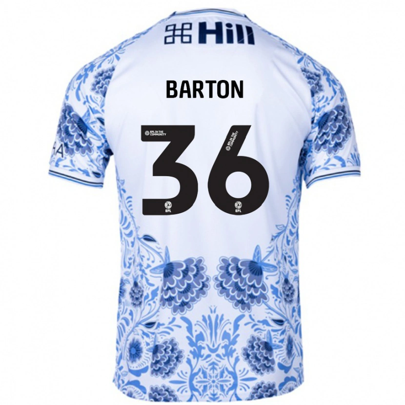 Danxen Mann Dan Barton #36 Hvit Blå Bortetrøye Drakt Trøye 2024/25 Skjorter T-Skjorte