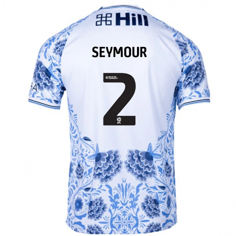 Danxen Mann Mayzee Seymour #2 Hvit Blå Bortetrøye Drakt Trøye 2024/25 Skjorter T-Skjorte