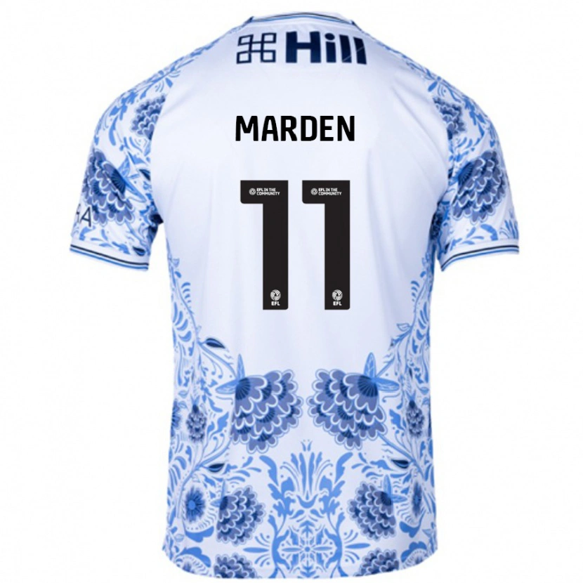 Danxen Mann Ella Marden #11 Hvit Blå Bortetrøye Drakt Trøye 2024/25 Skjorter T-Skjorte