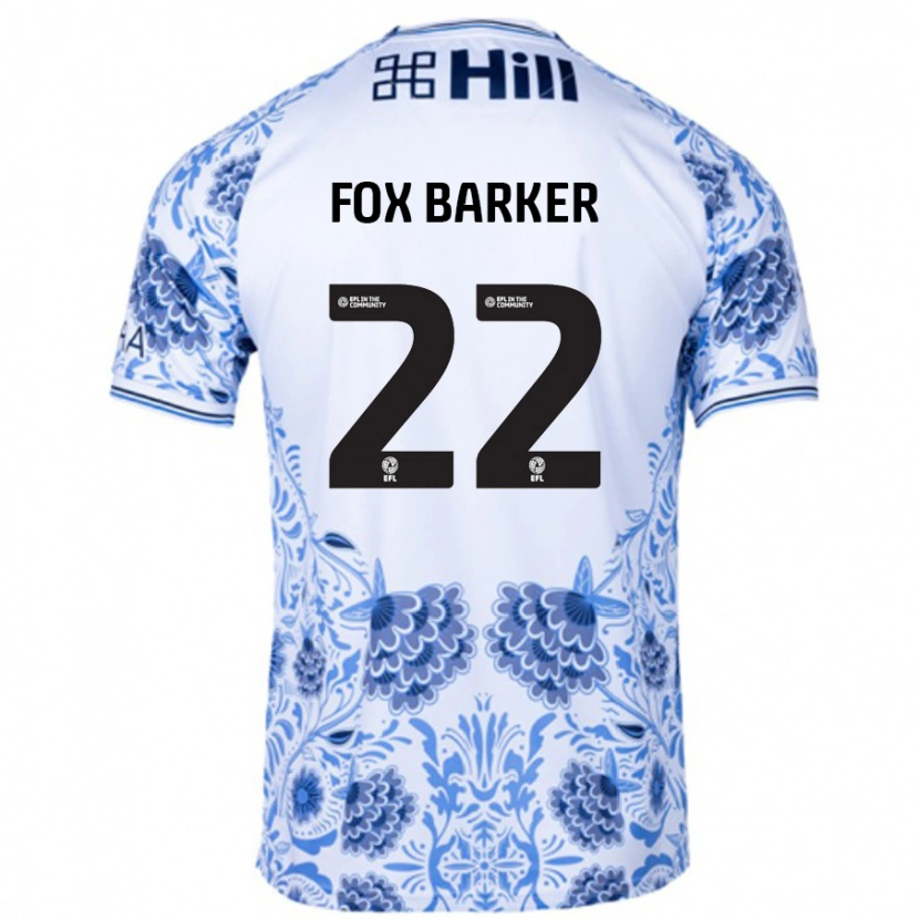 Danxen Mann Mistie Fox-Barker #22 Hvit Blå Bortetrøye Drakt Trøye 2024/25 Skjorter T-Skjorte