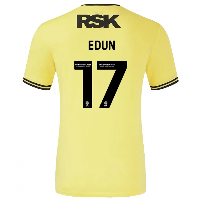 Danxen Mann Tayo Edun #17 Gul Svart Bortetrøye Drakt Trøye 2024/25 Skjorter T-Skjorte