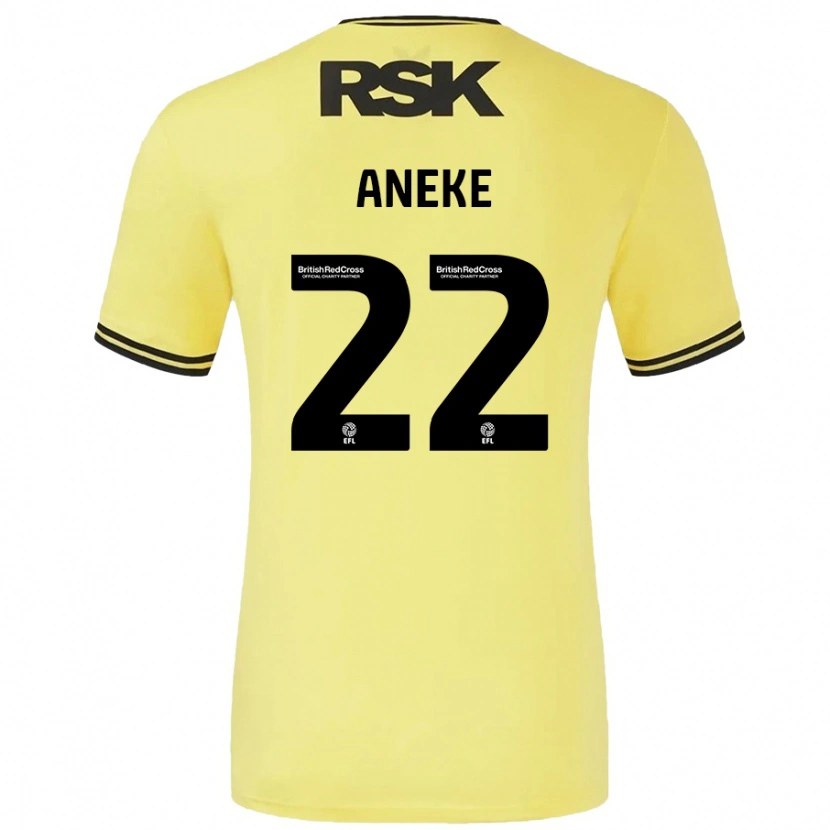 Danxen Mann Chuks Aneke #22 Gul Svart Bortetrøye Drakt Trøye 2024/25 Skjorter T-Skjorte