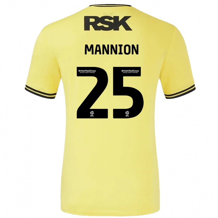 Danxen Mann Will Mannion #25 Gul Svart Bortetrøye Drakt Trøye 2024/25 Skjorter T-Skjorte
