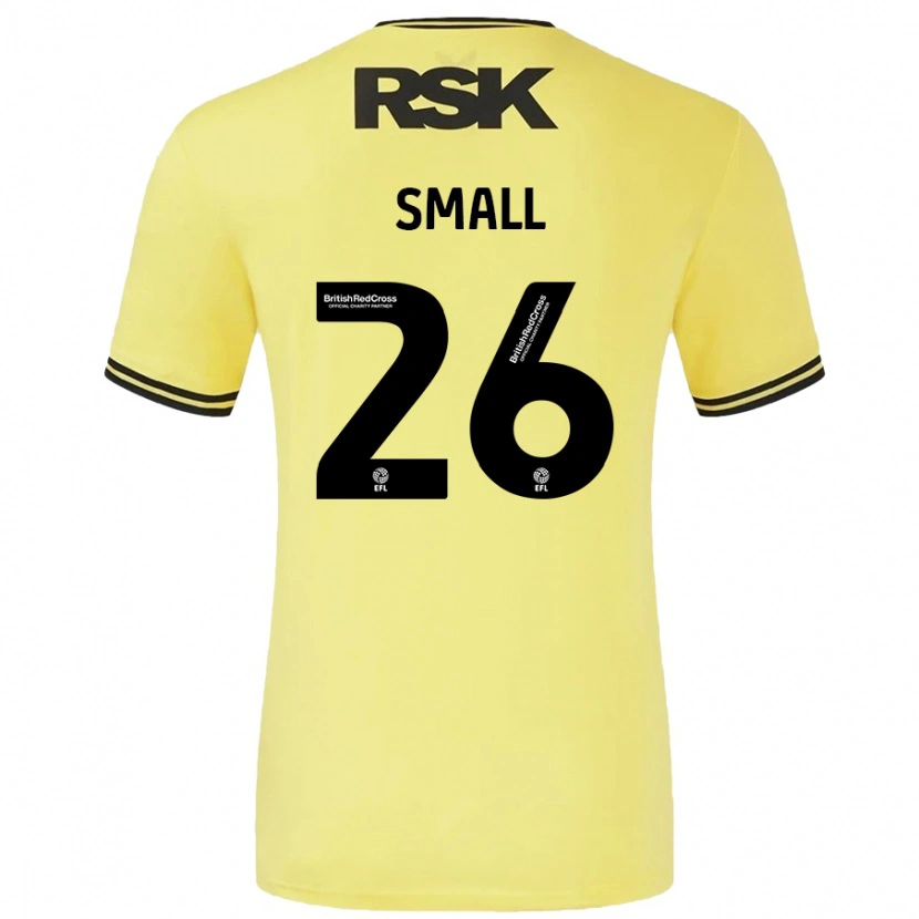 Danxen Mann Thierry Small #26 Gul Svart Bortetrøye Drakt Trøye 2024/25 Skjorter T-Skjorte