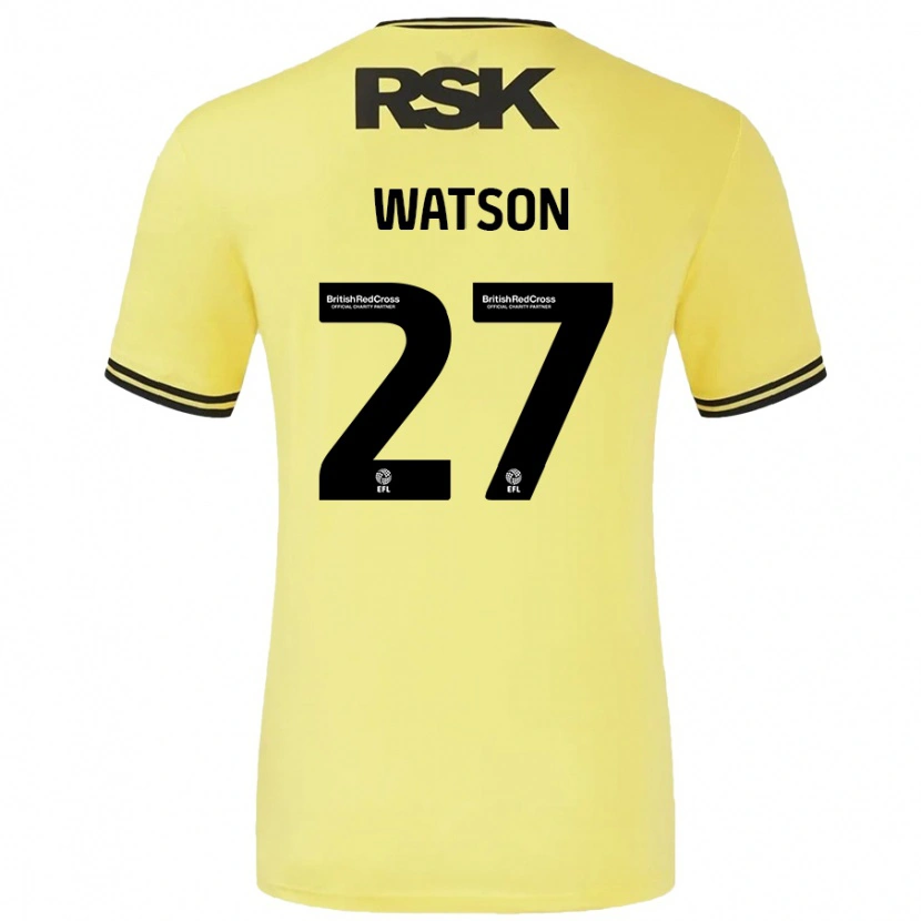 Danxen Mann Tennai Watson #27 Gul Svart Bortetrøye Drakt Trøye 2024/25 Skjorter T-Skjorte