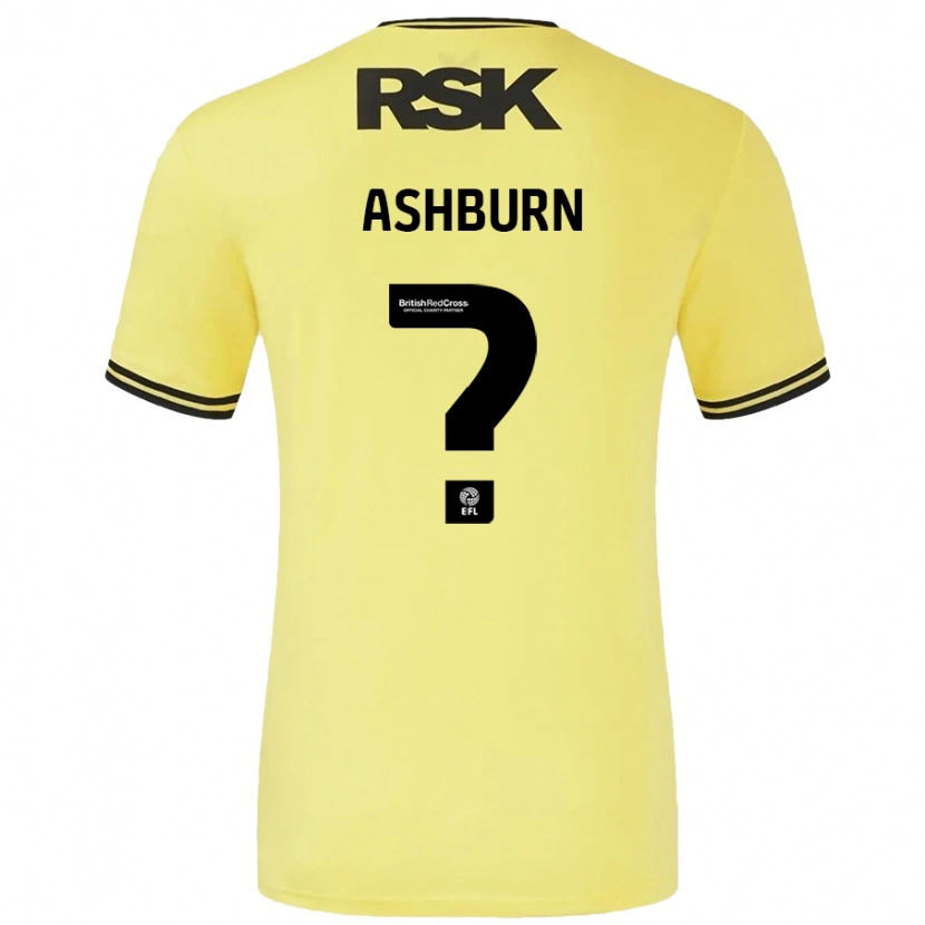 Danxen Mann Luke Ashburn #0 Gul Svart Bortetrøye Drakt Trøye 2024/25 Skjorter T-Skjorte