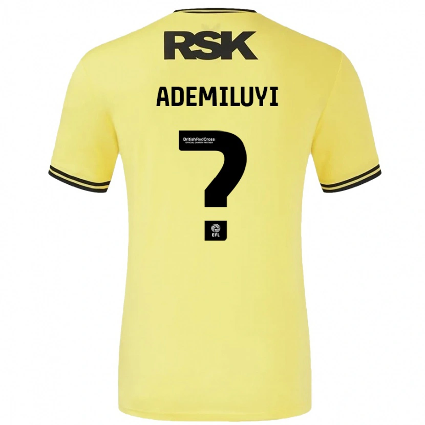 Danxen Mann Princess Ademiluyi #0 Gul Svart Bortetrøye Drakt Trøye 2024/25 Skjorter T-Skjorte