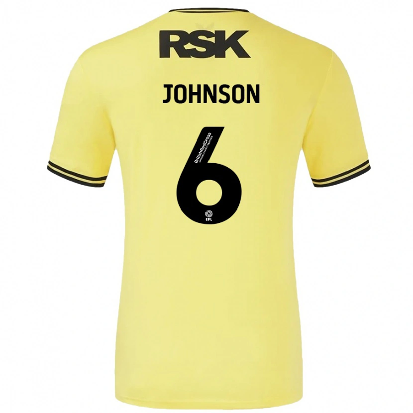 Danxen Mann Melissa Johnson #6 Gul Svart Bortetrøye Drakt Trøye 2024/25 Skjorter T-Skjorte