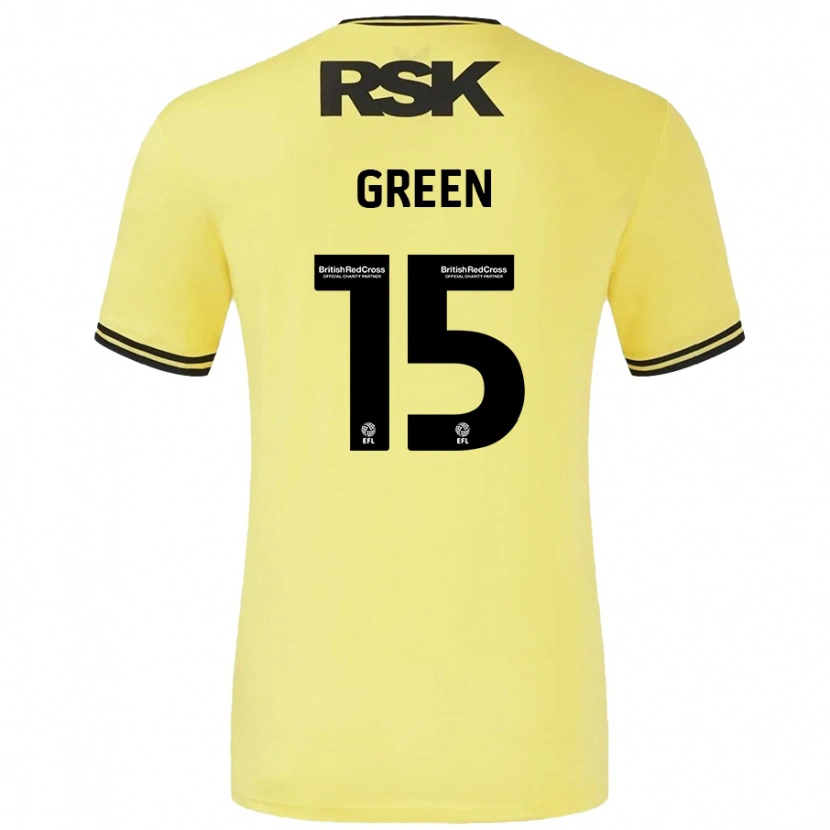 Danxen Mann Kayleigh Green #15 Gul Svart Bortetrøye Drakt Trøye 2024/25 Skjorter T-Skjorte