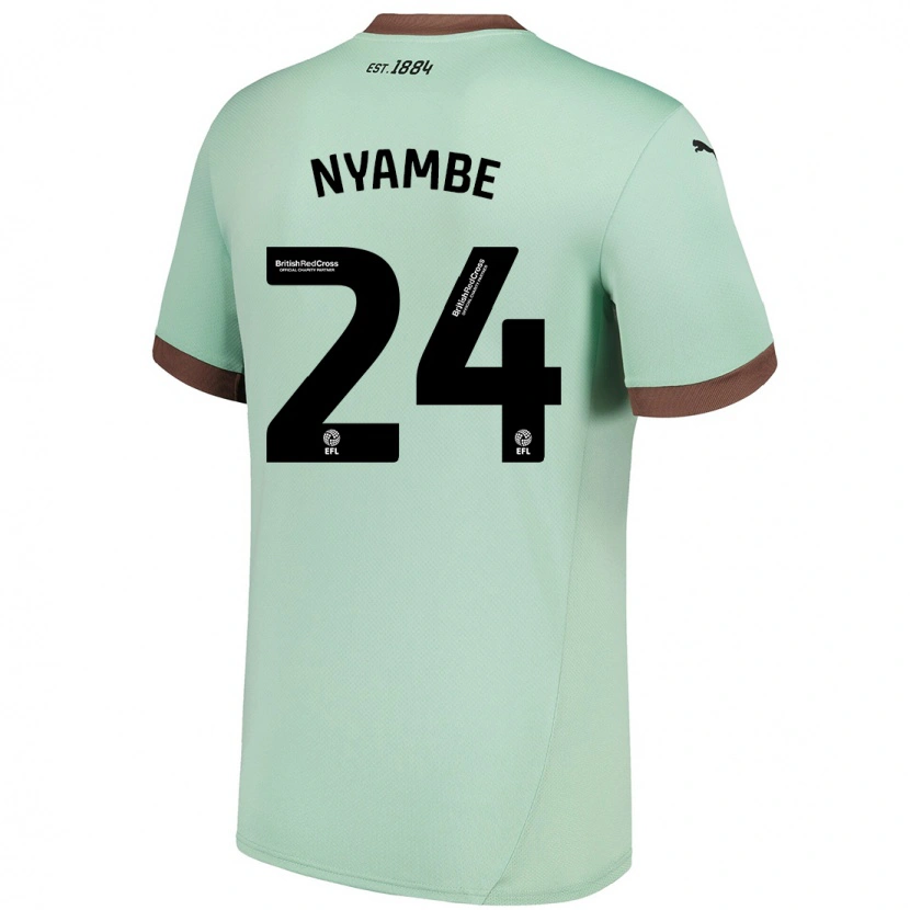 Danxen Mann Ryan Nyambe #24 Blek Grønn Bortetrøye Drakt Trøye 2024/25 Skjorter T-Skjorte