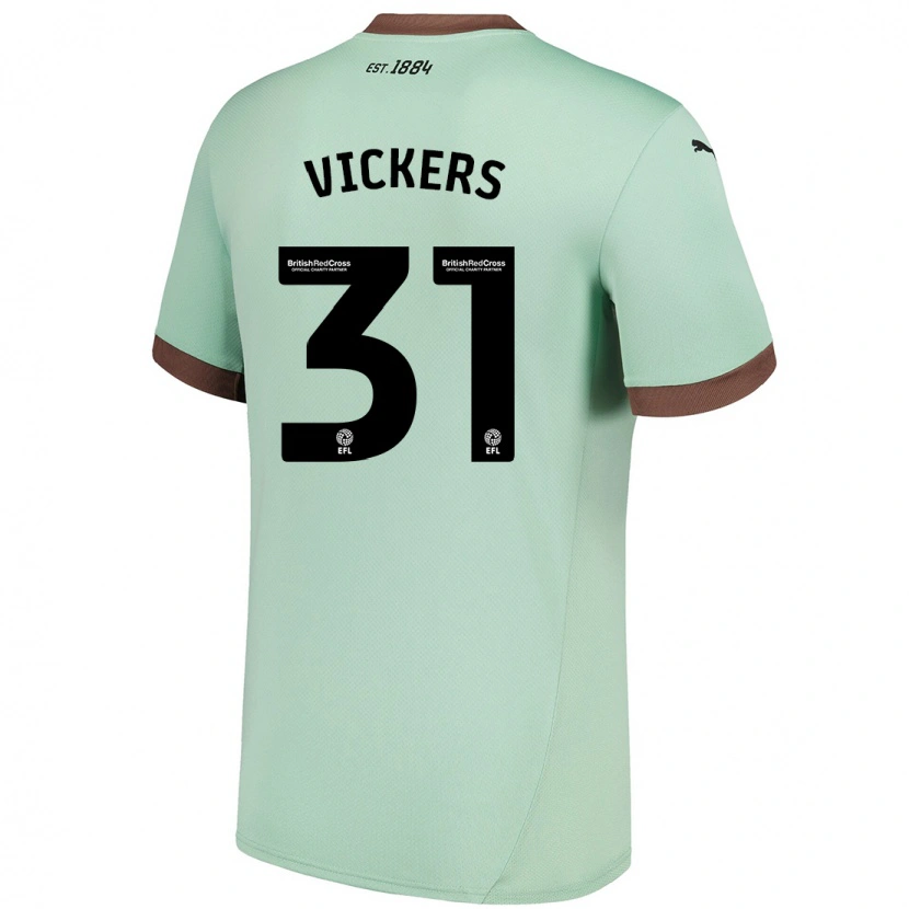 Danxen Mann Josh Vickers #31 Blek Grønn Bortetrøye Drakt Trøye 2024/25 Skjorter T-Skjorte