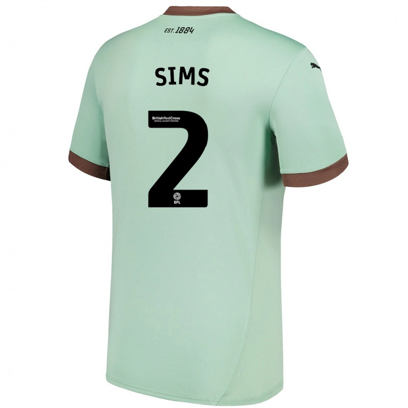 Danxen Mann Amy Sims #2 Blek Grønn Bortetrøye Drakt Trøye 2024/25 Skjorter T-Skjorte