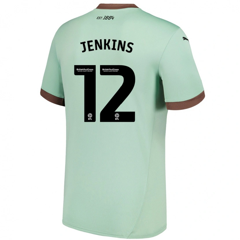 Danxen Mann Camille Jenkins #12 Blek Grønn Bortetrøye Drakt Trøye 2024/25 Skjorter T-Skjorte