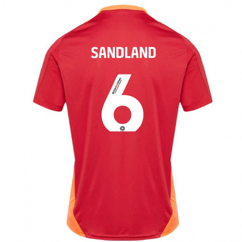 Danxen Mann Jess Sandland #6 Blå Off White Bortetrøye Drakt Trøye 2024/25 Skjorter T-Skjorte